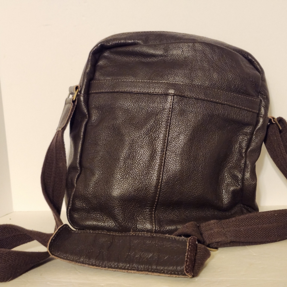 A.P.C. Dark Brown Leather Messenger Bag